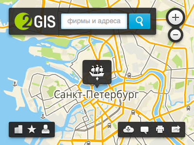 2GIS New User Interface buttons control icons inputs interface map navigation pictograms ui vector web zoom