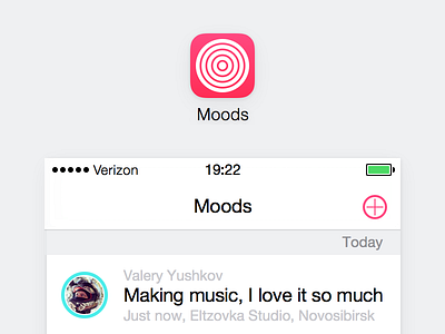 Moods apps concept gradients health icons interface ios iphone mood pictograms tabs timeline