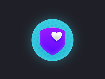 SafeFity Userpic circle heart icon logo mark pattern pictogram purple shield userpic