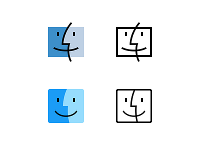 Finder Faces apple blue desktop face finder flat freebie icons os x pictograms sketch