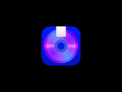 Savet App Icon app blue disc drive icon ios iridescent laser purple