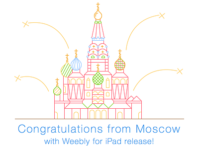Congratulations from Moscow basilica building moscow vector
