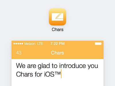 Chars apps characters chars extension freebie ios iphone keyboard keys orange unicode