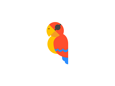 Pirate Parrot blue feathers flat icons illustration mascot orange parrot pirate put a bird on it red