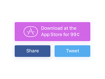 Stinkies Website Buttons app store blue button css facebook icons imessage ios purple svg twitter vector