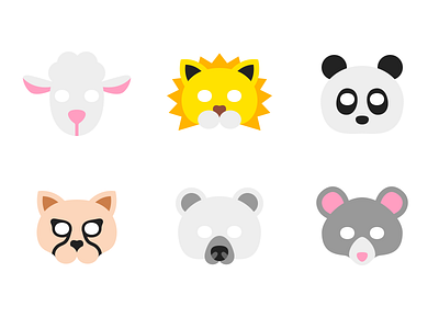 Stinkies animals cheetah imessage ios kids lamb lion mask mouse panda stickers white bear