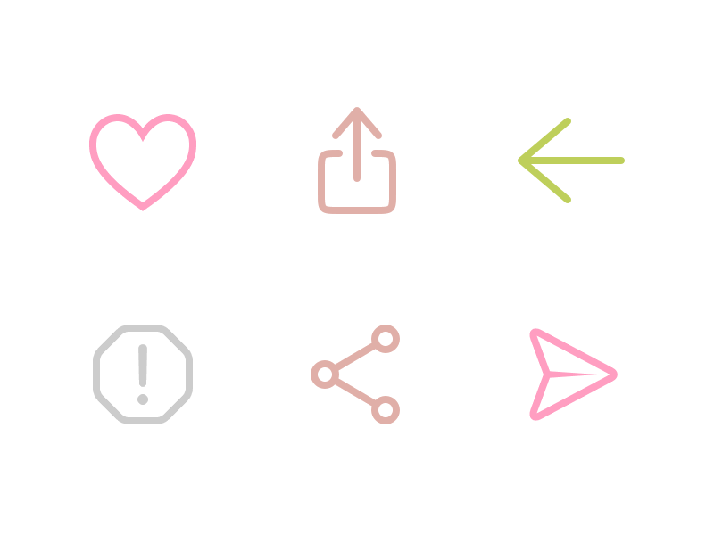 Updated Kruzo Pictograms android back broom heart icons ios paper plane paw pictograms report share yarn ball