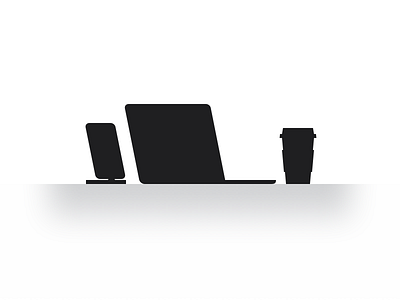 Workplace black coffee dock iphone laptop notebook pictograms setup silhouette starbucks table workplace