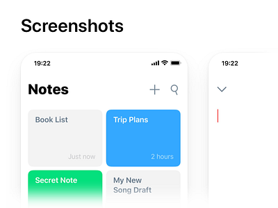 Chars 2 Screenshots add blue cells chars green interface ios notes plus search ui white