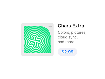 Chars In-App Purchase app store artwork chars green ios purchase