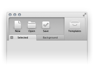 Custom Toolbar & Tabs apps bar buttons grey icons interface navigation os x tabs ui white