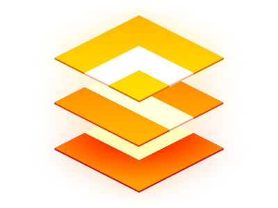 App Icon apps clean geometry gradients icons isometry layer lettering orange os x red white yellow