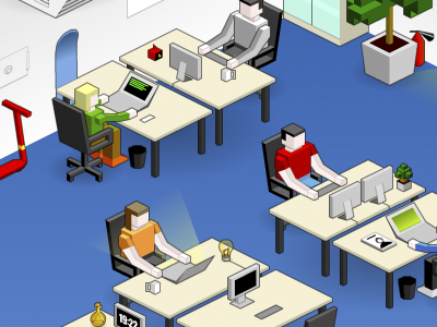 Isometric Openspace desktop environment geometry human isometry job office openspace space work