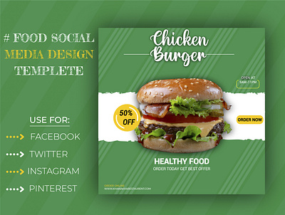Burger post design facebook banner facebook poster social media banner social media design social media templates