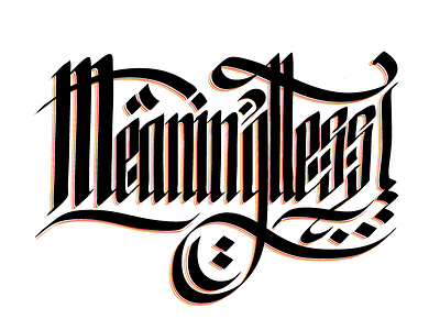 Meaningless calligraphy type typography