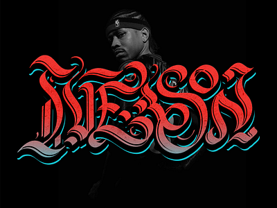 Iverson 76ers ai allen iverson calligraffiti calligraphy custom font iverson lettering nba the answer type typography