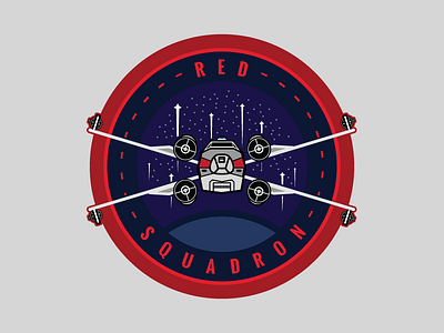 Red Squadron fan art patch red squadron scifi space star wars xwing