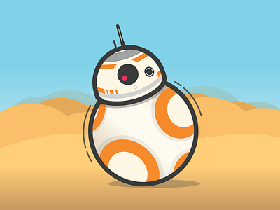 BB8 bb8 character droid fan art illustration star wars the force awakens vector