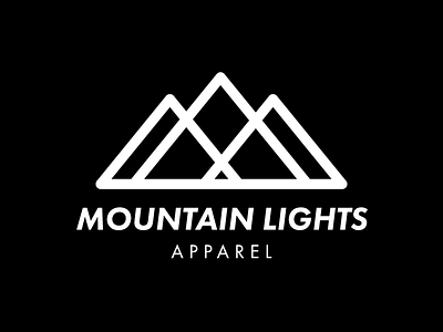Mountain Lights Apparel apparel branding identity logo minimal mountains snowboard snowboarding vector