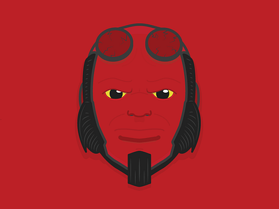 Hellboy character comic face hellboy illustration vector