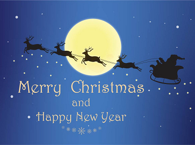 Merry christmas and Happy new year deers design happy new year illustration merry christmas moon santa snowflake vector