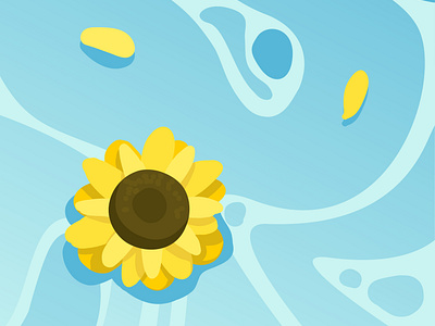 Sunflower Floating On Water By Mahsan On Dribbble