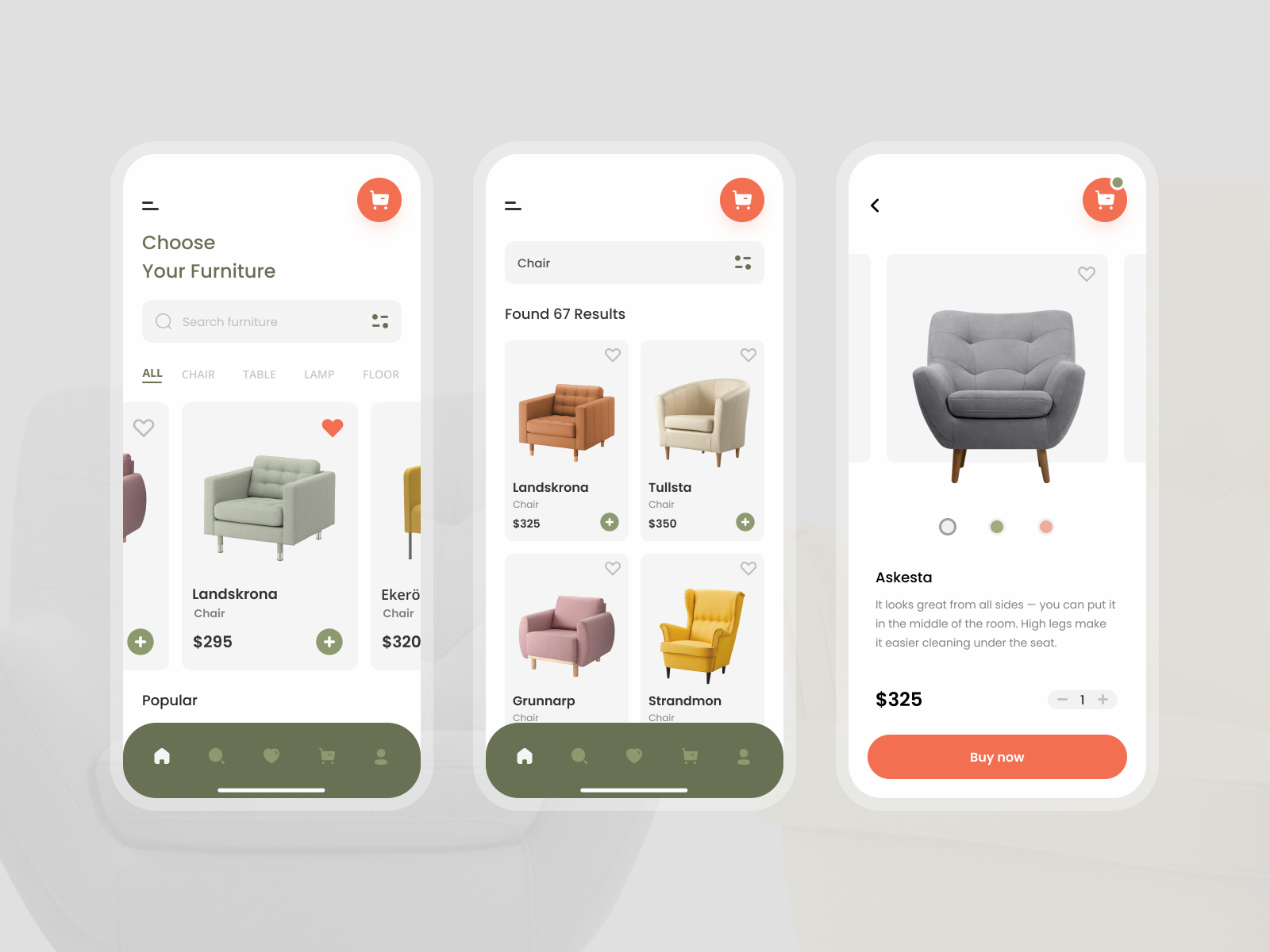 Furniture Mobile App by Anastasia Karobkina for The Department on Dribbble