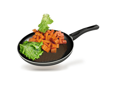 Frying Pan with vegetables illustration pan realistic techdesign vegetables