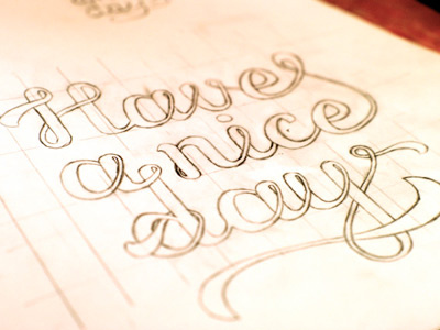 Soft and frienly letters lettering paper sketch