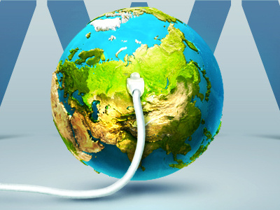 Internet spread in Russia cable earth illustration techdesign