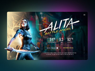 Alita Landing Page colours concept creative dailyui design graphic design homepage movie ui web design website