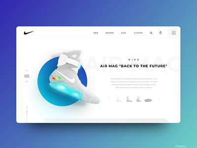 Nike Air Mag Concept colours concept creative dailyui design nike ui website
