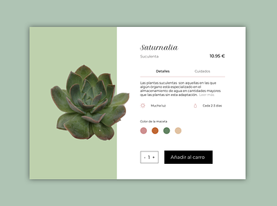 Daily UI 012 - Single Item app art dailyui design icon minimal plant typography ui ui design user inteface ux ux design vector web