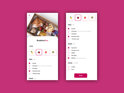 Daily UI 033 - Customize product app box customize customize product dailyui design food app illustration interface minimal product ui uidesign userinterface ux uxdesign