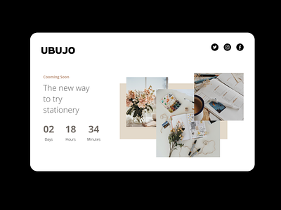 Daily UI 048 - Cooming Soon app branding coomingsoon dailyui dailyui048 design figma minimal stationery ui uidesign ux