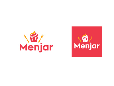 Menjar - Dessert Shop Logo branding cherry cooking cupcake logo design dessert shop logo kitchen logo logo restaurant logo