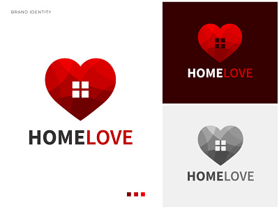 Home Love Logo agency app brand identity branding care logo heart logo home logo logo love logo marriage logo wedding logo wedding planner logo