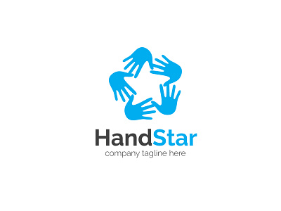 Hand Star Logo branding hand logo negative space star