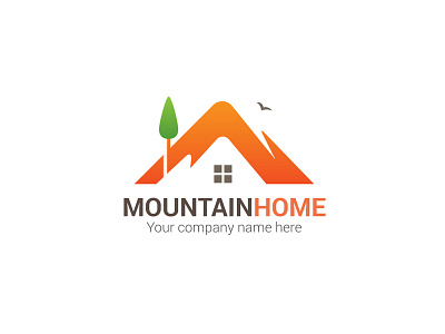 Mountain Home Logo branding builders design logo mountain real estate agency