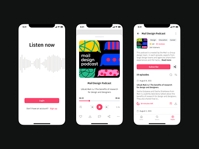 App for podcasts app design interface listening mobile podcasts ui ux