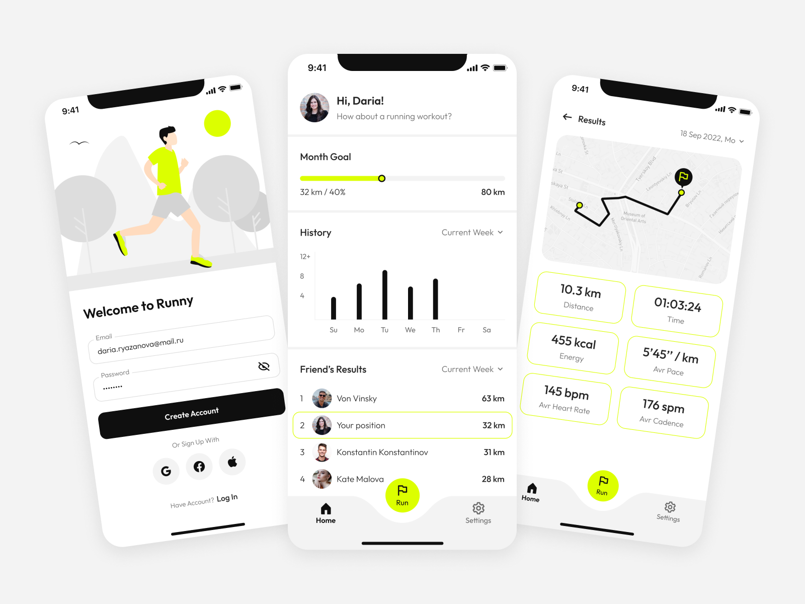 Running app by Lena Volk on Dribbble