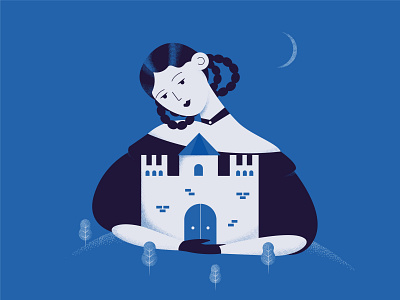 Castle adobe illustrator artwork castle character dark design girl illustration princess vectorart vectorgraphics