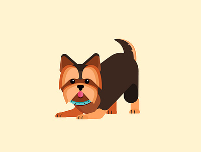 Yorkshire animals cartoon character design dog illustration pet puppy terrier vector graphics vectorart yorkshire
