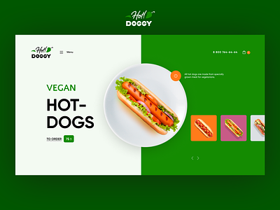 Vegan Hot-Dogs | Concept burger daily design fastfood food hotdog hotdogs landing landing page landing page design ui ux vegan vegan food web webdesign website