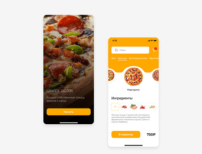 Pizza Delivery App app design figma flat mobile ui ux