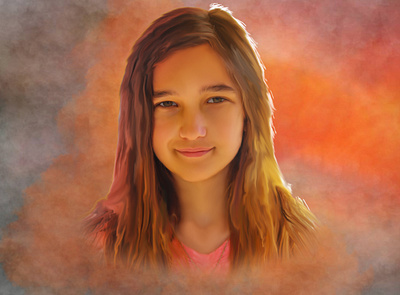 Cute girl oil painting smudge paint illustration oil on canvas oil paint oil painting oil painting action portrait realastic portrait smudge paint vector illustration