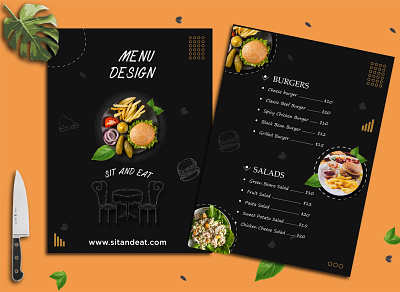 Flyer Design burger menu design graphic design illustration menu