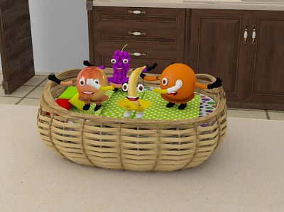 Kids Fruit 3D Animated video animation branding design graphic design illustration illustrator minimal vector web website
