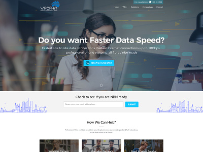 Data Speed: Landing page design homepage landing page