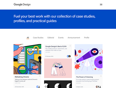 Google Design: Landing Page articles casestudy design google google design homepage landing page profiles ui